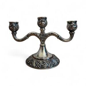 Ballad Community Silver Plate Candelabra Three Arm Tabletop‎ Candle Holder